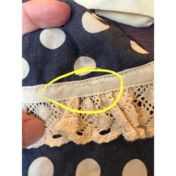 $229 Blue NWOT For Love And Lemons “Dolly” Dot Mini Dress Sz Small - Picture 14 of 16